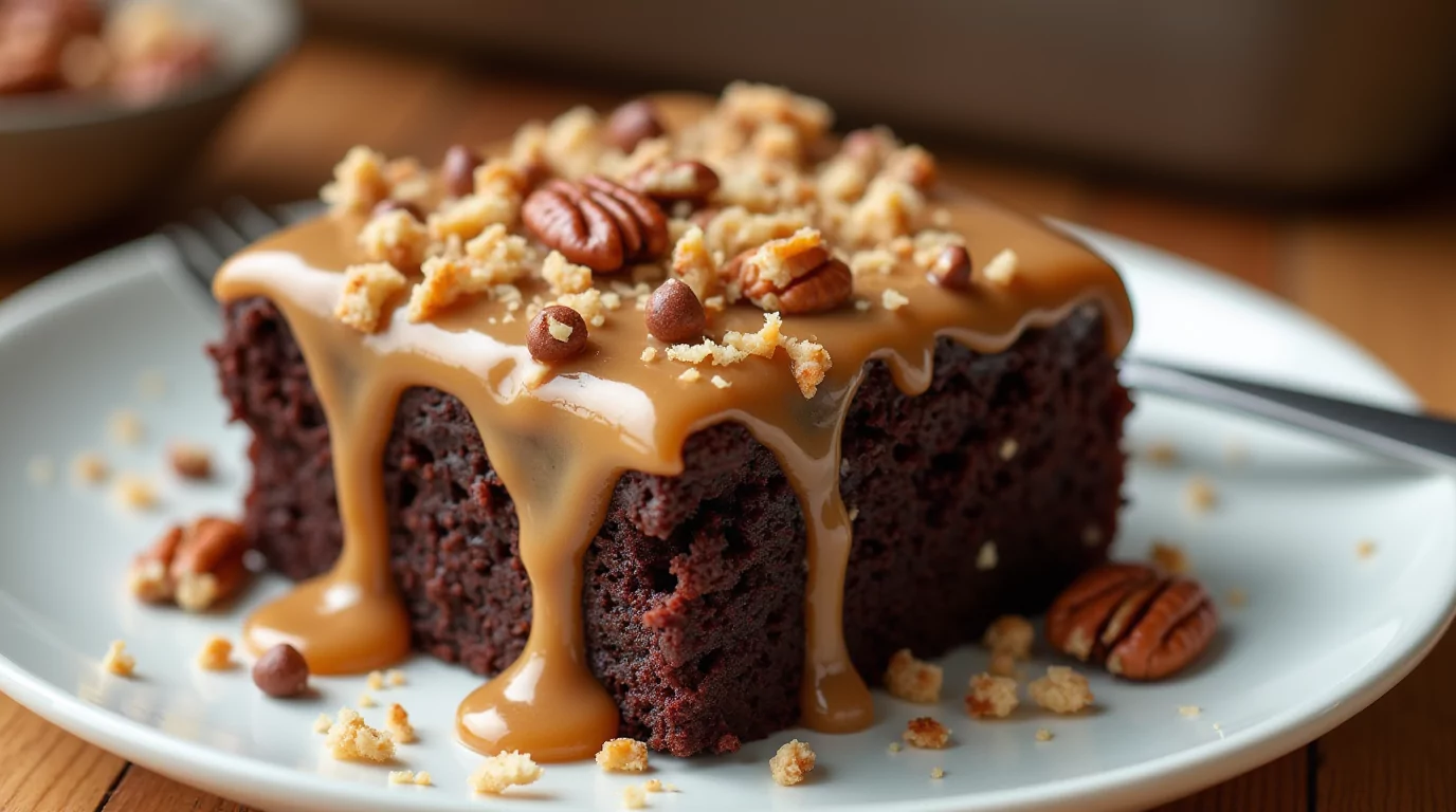german chocolate poke cake